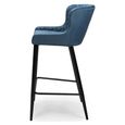 Malmo Barstool with Back - Set of 2 - Blue Fabric