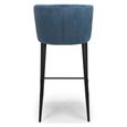 Malmo Barstool with Back - Set of 2 - Blue Fabric