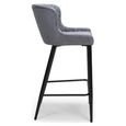 Malmo Barstool with Back - Set of 2 - Grey Fabric
