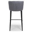 Malmo Barstool with Back - Set of 2 - Grey Fabric