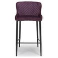 Malmo Barstool with Back - Set of 2 - Purple Fabric