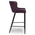 Malmo Barstool with Back - Set of 2 - Purple Fabric