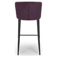 Malmo Barstool with Back - Set of 2 - Purple Fabric