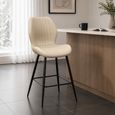 Davis Counter Stools - Set of 2 - Faux Leather - Stone