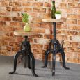 Cosmo Side Table - Round - Cart Style - Industrial Style - Wooden and Metal