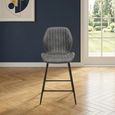 Sheldon Counter Stools - Set of 2 - Faux Leather - Charcoal