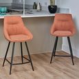 Boden Counter Chair - Set of 2 - Brick Red Fabric