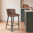 Charlie Barstool with Back - Set of 2 - Brown Faux Leather