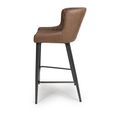 Charlie Barstool with Back - Set of 2 - Brown Faux Leather