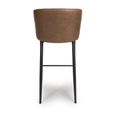 Charlie Barstool with Back - Set of 2 - Brown Faux Leather