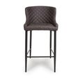 Charlie Barstool with Back - Set of 2 - Grey Faux Leather