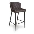 Charlie Barstool with Back - Set of 2 - Grey Faux Leather