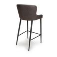 Charlie Barstool with Back - Set of 2 - Grey Faux Leather