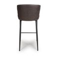 Charlie Barstool with Back - Set of 2 - Grey Faux Leather