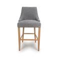 Cole Bar Chair - Set of 2 - Grey Fabric