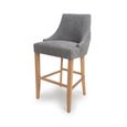 Cole Bar Chair - Set of 2 - Grey Fabric