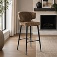 Taylor Barstool - Brandy Fusion and Black - Fabric and Metal