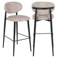 Dantes Barstool - Natural Geo and Black - Fabric and Metal