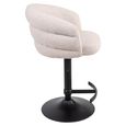 Nikki Swivel Barstool - Curved Back - Adjustable Height - Biscotti and Black - Fabric and Metal