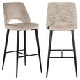 Tabitha Barstool - Trendy Nature and Black - Fabric and Metal