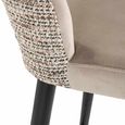 Tabitha Barstool - Trendy Nature and Black - Fabric and Metal