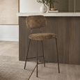 Xenia Counter Stool - Set of 2 - Brandy Fusion - Fabric and Metal