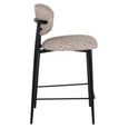 Dantes Counter Stool - Curved Back - Natural Geo and Black - Fabric and Metal
