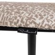 Dantes Counter Stool - Curved Back - Natural Geo and Black - Fabric and Metal