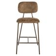 Xenia Counter Stool - Set of 2 - Brandy Fusion - Fabric and Metal