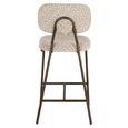 Xenia Counter Stool - Set of 2 - Leopard - Beige - Fabric and Metal