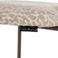 Xenia Counter Stool - Set of 2 - Leopard - Beige - Fabric and Metal