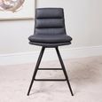 Nobo Swivel Counter Stool - Set of 2 - Black - Faux Leather