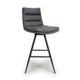 Nobo Swivel Bar Stool - Set of 2 - Grey - Faux Leather