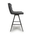Nobo Swivel Bar Stool - Set of 2 - Grey - Faux Leather