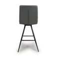 Nobo Swivel Bar Stool - Set of 2 - Grey - Faux Leather