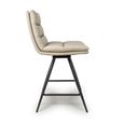 Nobo Swivel Bar Stool - Set of 2 - Taupe - Faux Leather
