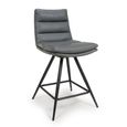 Nobo Swivel Counter Stool - Set of 2 - Grey - Faux Leather