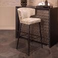 Taylor Beige Barstool with Black Legs