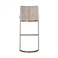Bolton Khaki Fabric and Brushed Gold Barstool with Back (Set of 2)