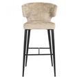 Taylor Beige Barstool with Black Legs