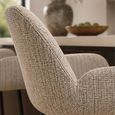 Barley Bar Stool - Set of 2 - Cream Chenille and Black - Fabric and Metal