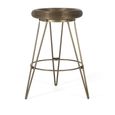 Asti Barstool - Gold Metal - Round - Set of 2