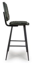 Austin Barstool with Back - Set of 2 - Green - Real Leather