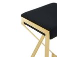 Azalea Barstool - Set of 2 - Black Velvet Fabric with Gold Metal