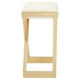 Azalea Barstool - Set of 2 - Ivory Fabric with Gold Base
