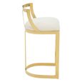 Azalea Barstool - Set of 2 - Ivory Velvet Fabric with Gold Metal