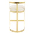 Azalea Barstool - Set of 2 - Ivory Velvet Fabric with Gold Metal