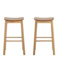 2 x Barlow Matt Oak Barstool Without Back