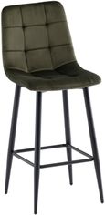 2 x Bella Juniper Green Velvet Fabric Counter Stool