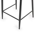 Cezanne Barstools - Set of 2 - Dark Grey Faux Leather - Black Legs
